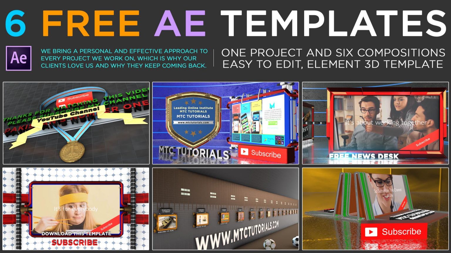 Download 6 In One Ae Templates Free MTC TUTORIALS