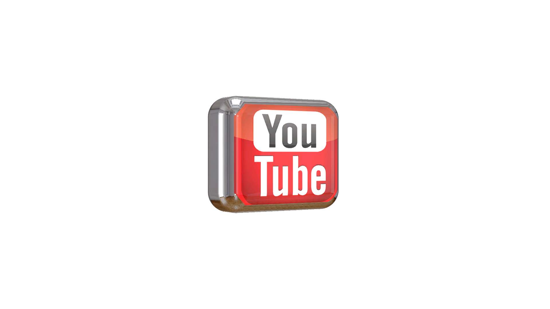 YouTube 3D Shiny Logo Free PNG High Quality - MTC TUTORIALS