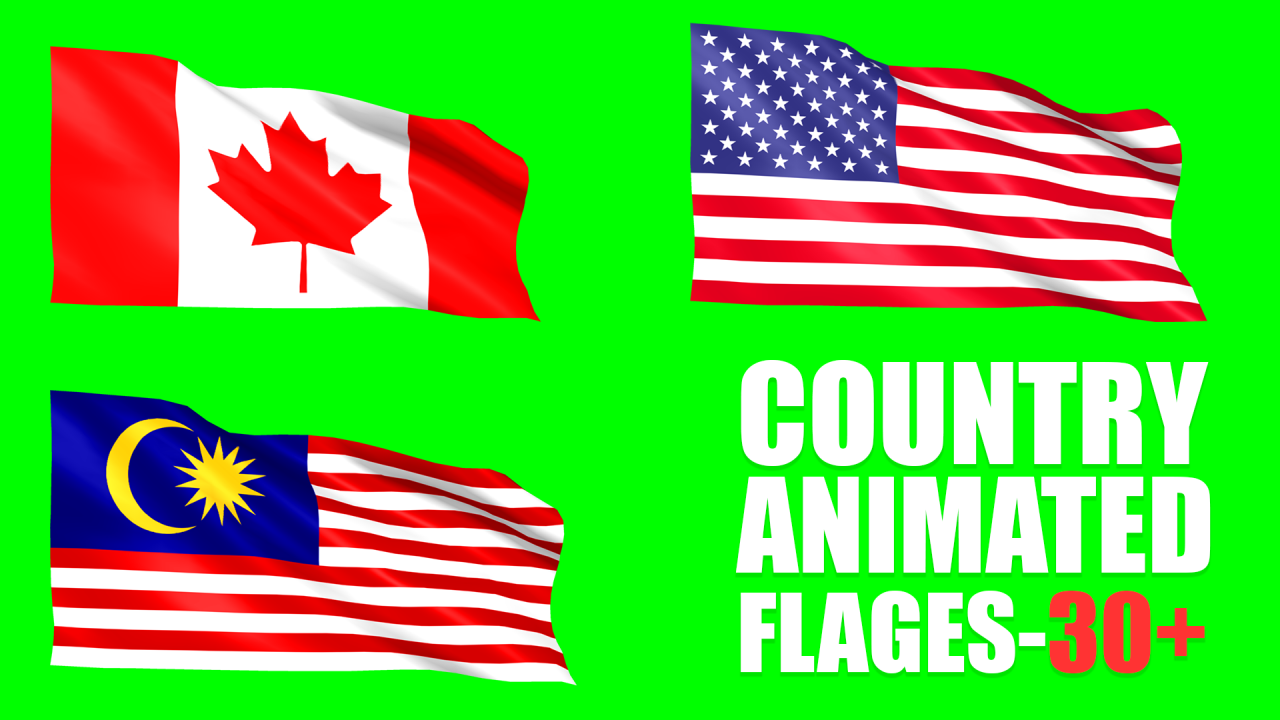 World Country Flags Waving Animations And Free PNG Transparent Images