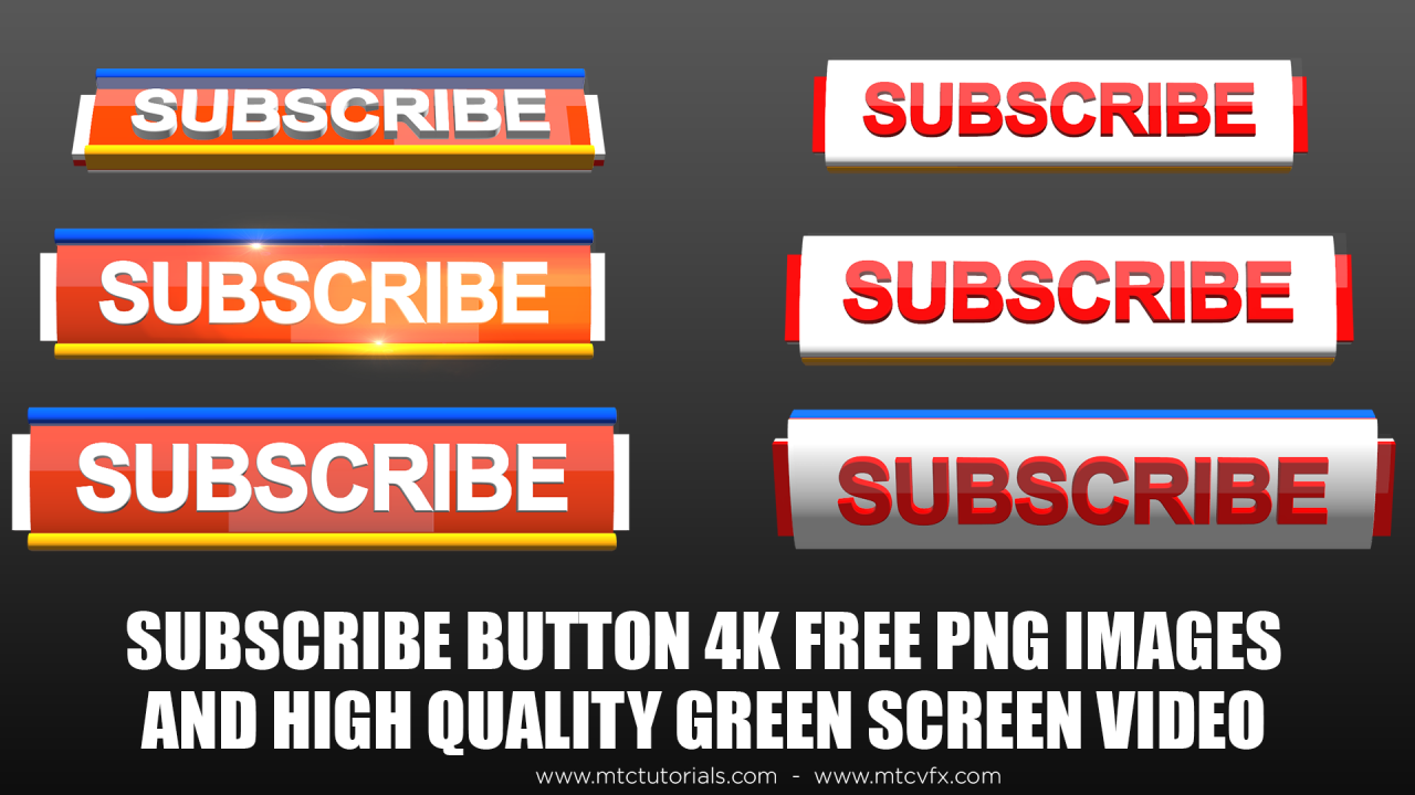 New Look 3d Subscribe Buttons Png Transparent Images Free Downloads Mtc Tutorials