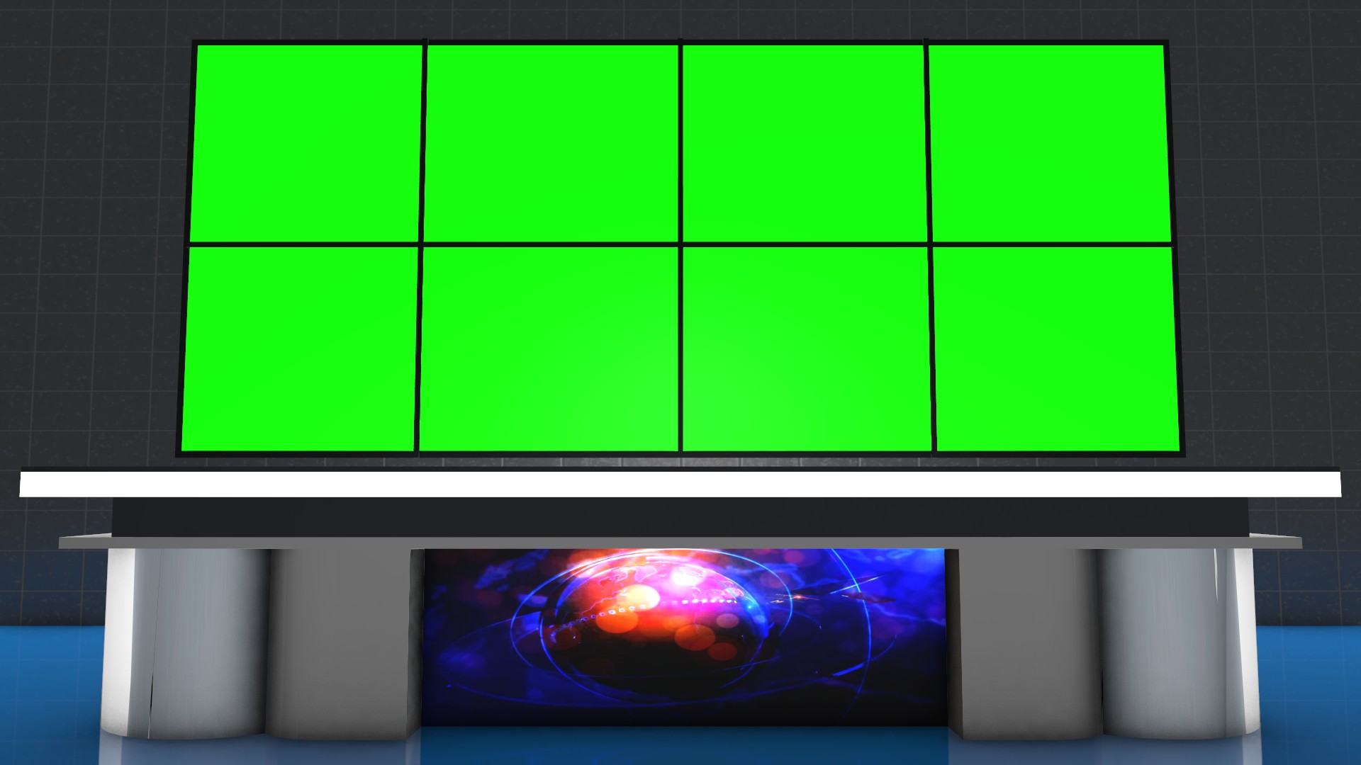 news background set for green screen