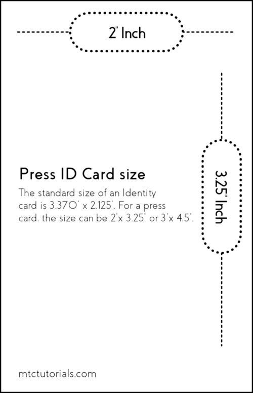 press reporter id card size - MTC TUTORIALS